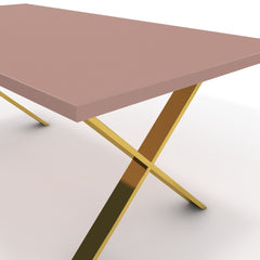 Étkezőasztal - Préma arany lábbal - Antik rózsaszín, méret: 180x90