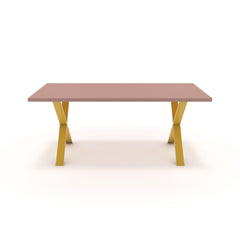 Étkezőasztal - Préma festett arany lábbal - Antik rózsaszín, méret: 180x90