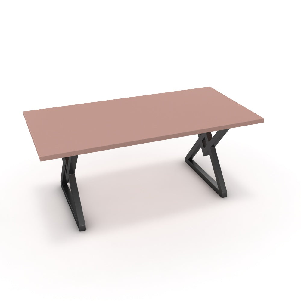 Étkezőasztal - Uttama fekete lábbal - Antik rózsaszín, méret: 180x90