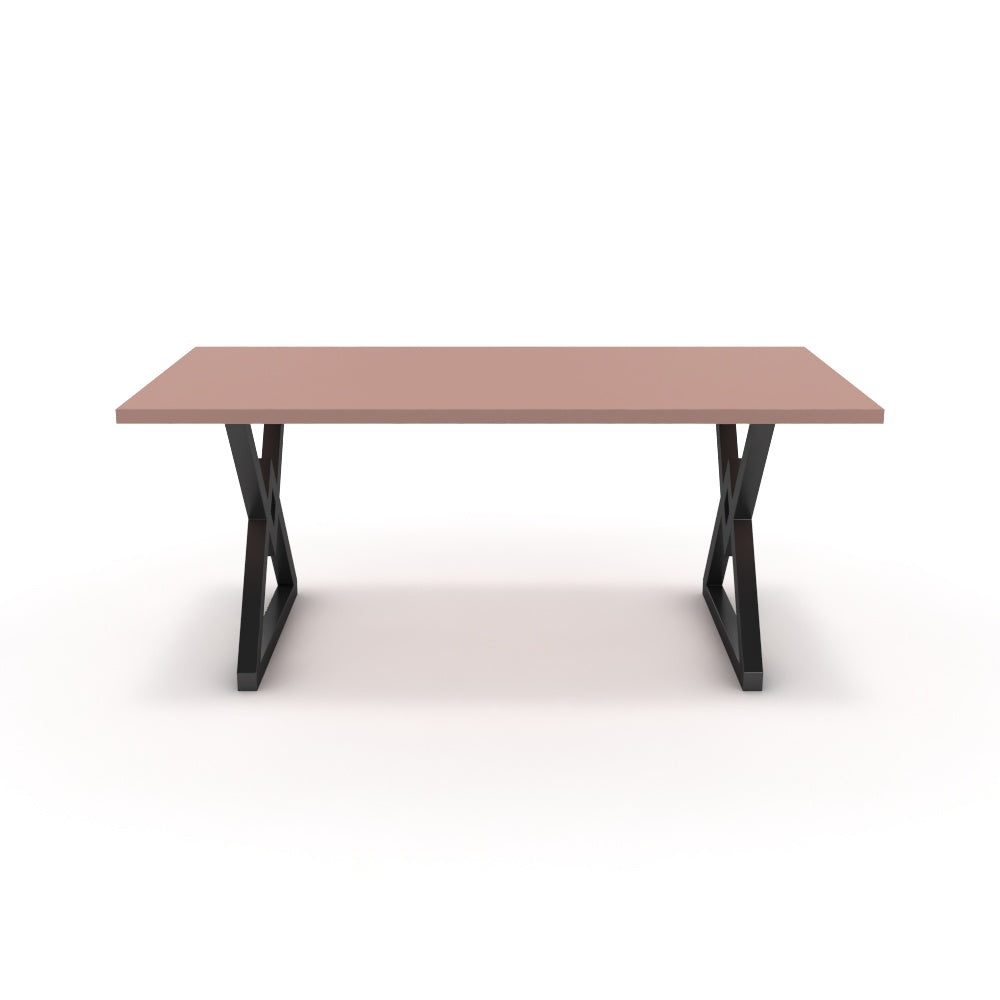 Étkezőasztal - Uttama fekete lábbal - Antik rózsaszín, méret: 180x90