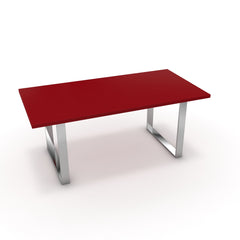 Étkezőasztal - Antara króm lábbal - Chilli piros, méret: 180x90