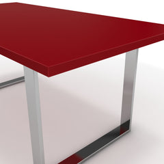 Étkezőasztal - Antara króm lábbal - Chilli piros, méret: 180x90