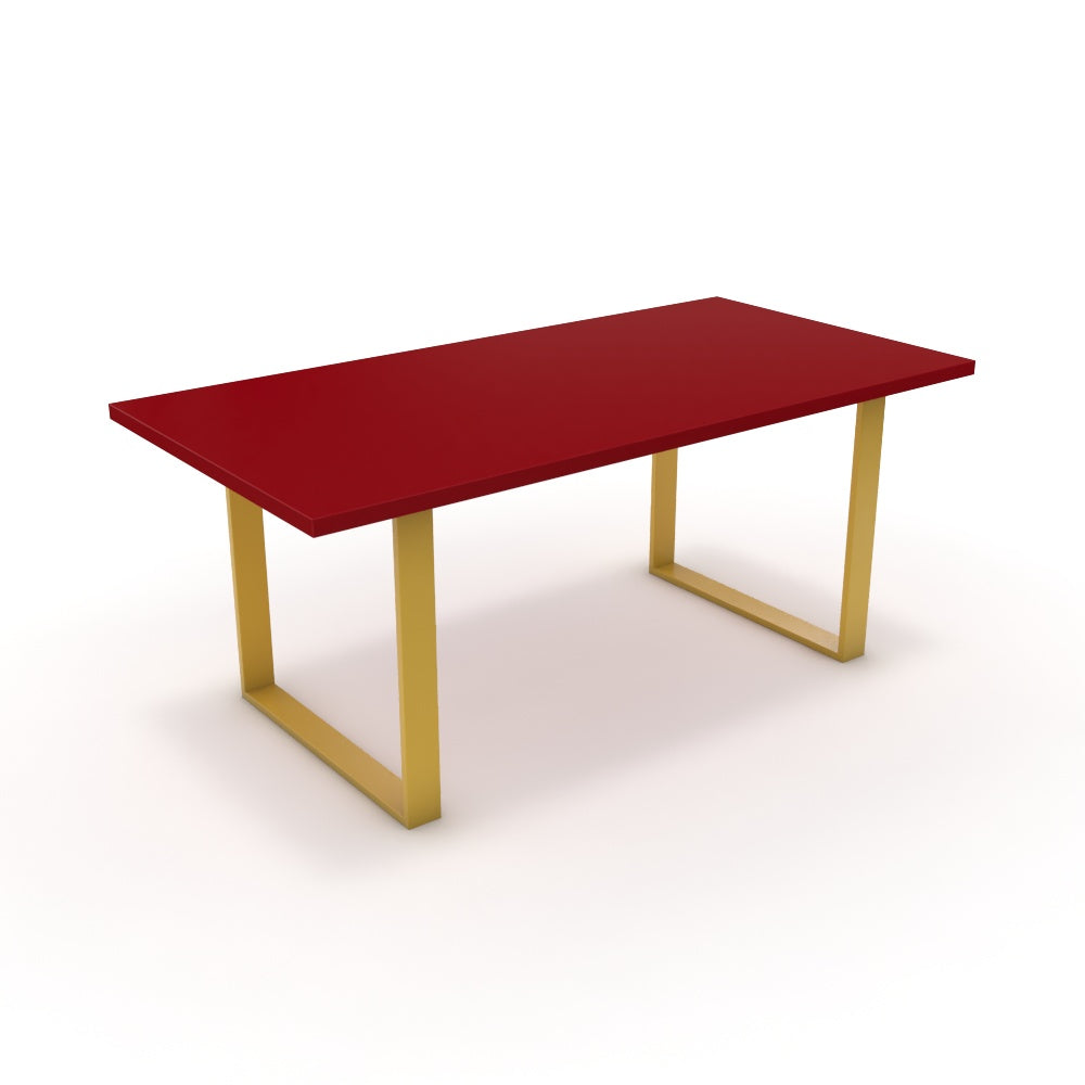 Étkezőasztal - Antara festett arany lábbal - Chilli piros, méret: 180x90