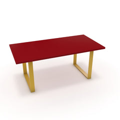 Étkezőasztal - Antara festett arany lábbal - Chilli piros, méret: 180x90