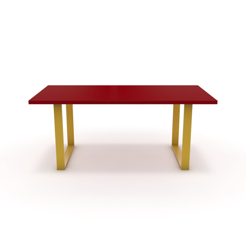 Étkezőasztal - Antara festett arany lábbal - Chilli piros, méret: 180x90