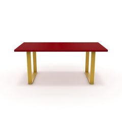 Étkezőasztal - Antara festett arany lábbal - Chilli piros, méret: 180x90