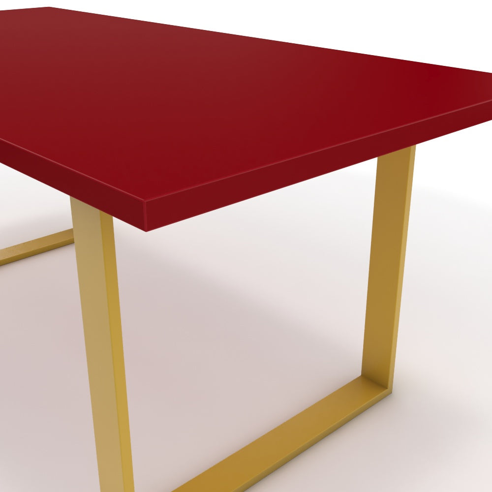 Étkezőasztal - Antara festett arany lábbal - Chilli piros, méret: 180x90