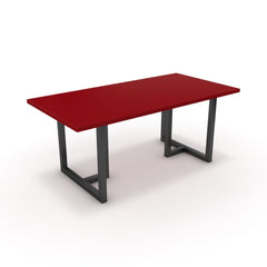 Étkezőasztal - Asara fekete lábbal - Chilli piros, méret: 180x90