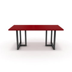 Étkezőasztal - Asara fekete lábbal - Chilli piros, méret: 180x90