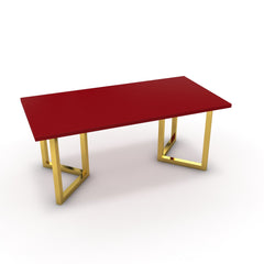 Étkezőasztal - Indra arany lábbal - Chilli piros, méret: 180x90