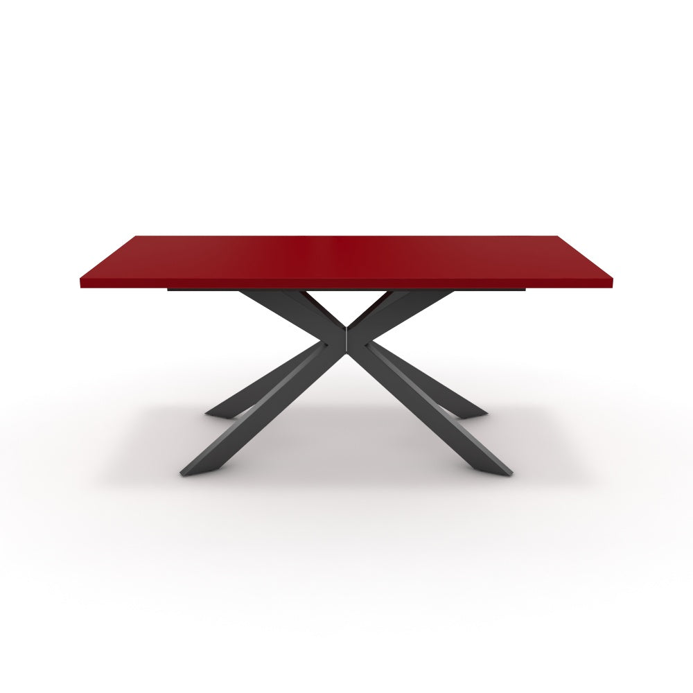 Étkezőasztal - Jama fekete lábbal - Chilli piros, méret: 180x90