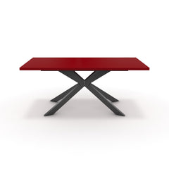 Étkezőasztal - Jama fekete lábbal - Chilli piros, méret: 180x90