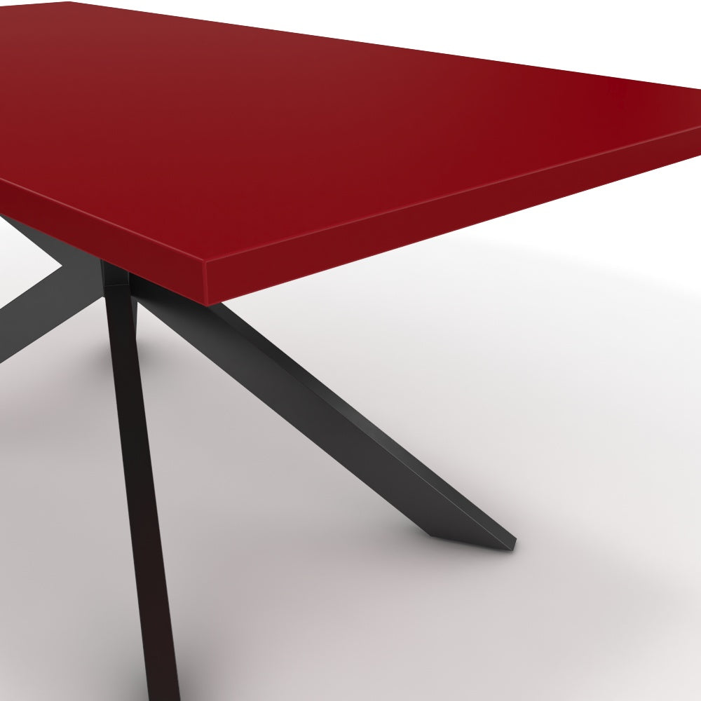 Étkezőasztal - Jama fekete lábbal - Chilli piros, méret: 180x90