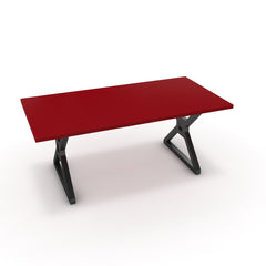 Étkezőasztal - Mandira fekete lábbal - Chilli piros, méret: 180x90