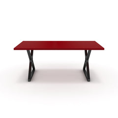 Étkezőasztal - Mandira fekete lábbal - Chilli piros, méret: 180x90