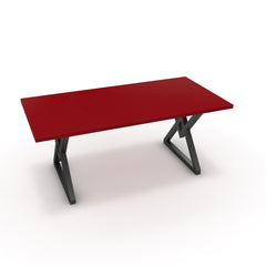 Étkezőasztal - Uttama fekete lábbal - Chilli piros, méret: 180x90