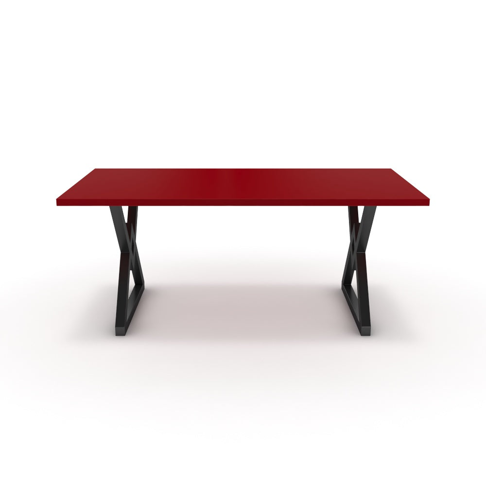 Étkezőasztal - Uttama fekete lábbal - Chilli piros, méret: 180x90