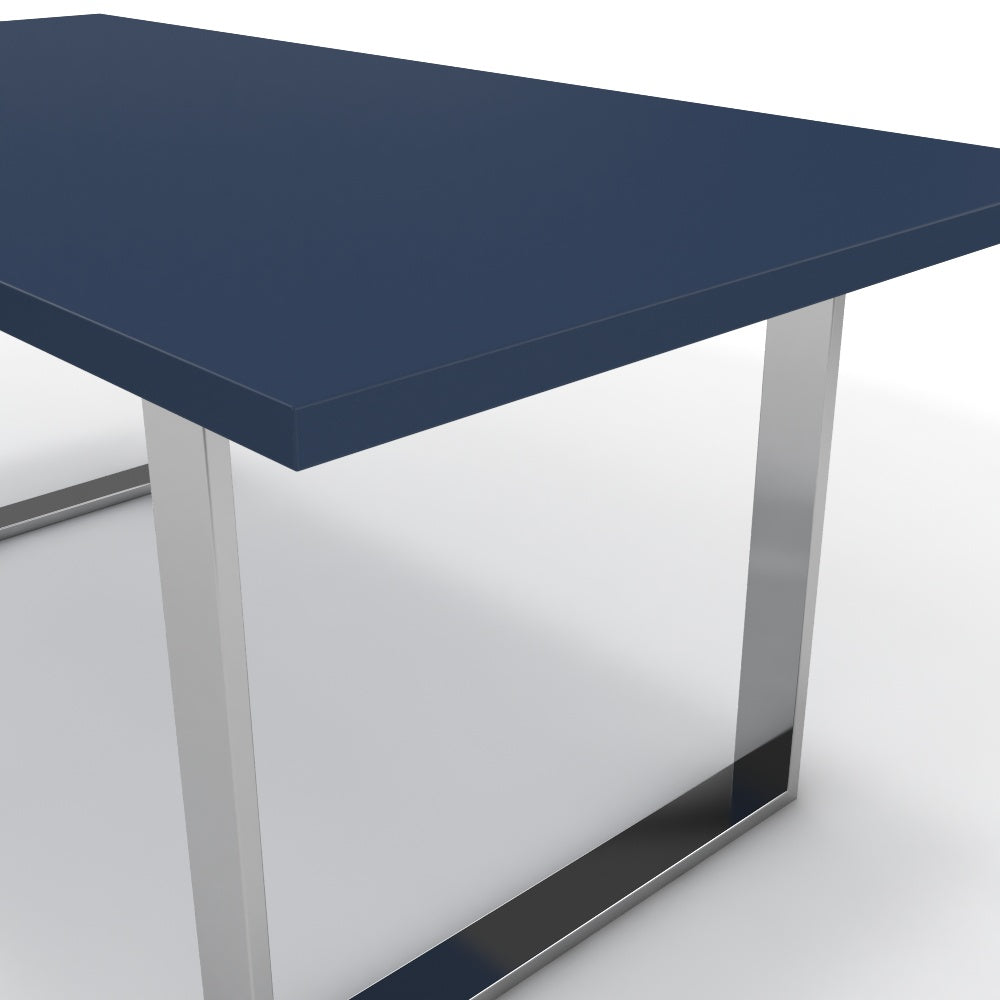 Étkezőasztal - Antara króm lábbal - Tiroli kék, méret: 180x90