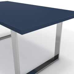 Étkezőasztal - Antara króm lábbal - Tiroli kék, méret: 180x90