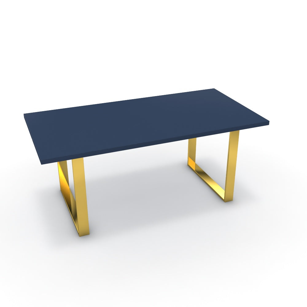 Étkezőasztal - Antara arany lábbal - Tiroli kék, méret: 180x90