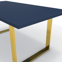 Étkezőasztal - Antara arany lábbal - Tiroli kék, méret: 180x90