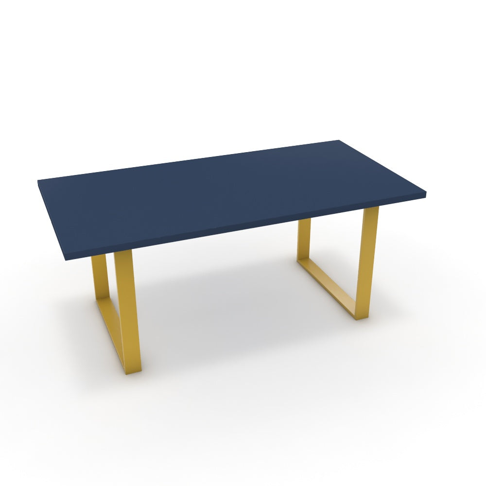 Étkezőasztal - Antara festett arany lábbal - Tiroli kék, méret: 180x90