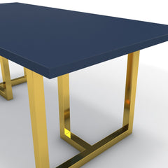 Étkezőasztal - Asara arany lábbal - Tiroli kék, méret: 180x90