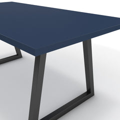 Étkezőasztal - Bala fekete lábbal - Tiroli kék, méret: 180x90