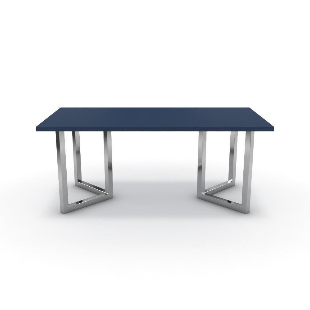 Étkezőasztal - Indra króm lábbal - Tiroli kék, méret: 180x90