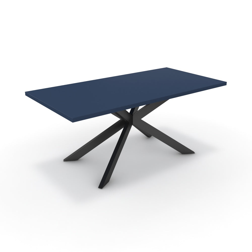 Étkezőasztal - Jama fekete lábbal - Tiroli kék, méret: 180x90