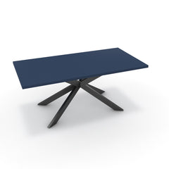 Étkezőasztal - Jama fekete lábbal - Tiroli kék, méret: 180x90