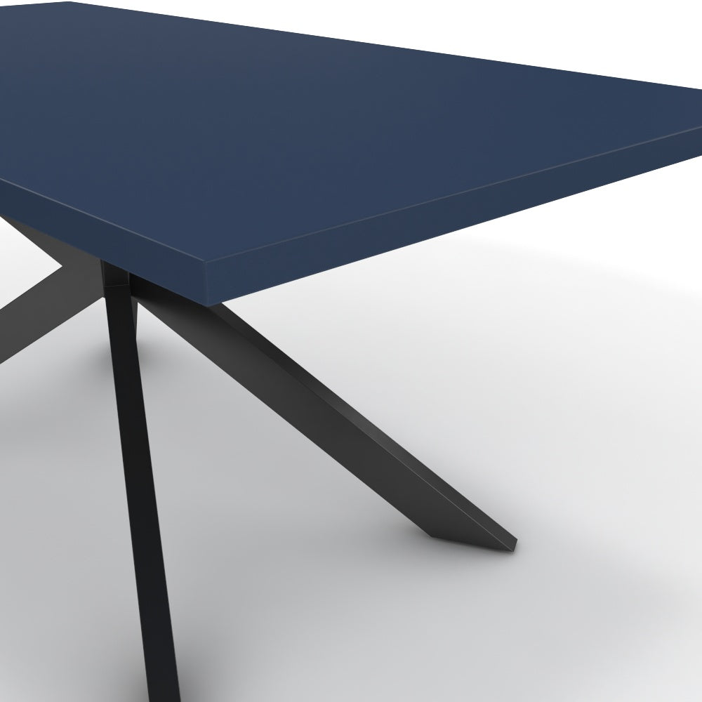 Étkezőasztal - Jama fekete lábbal - Tiroli kék, méret: 180x90