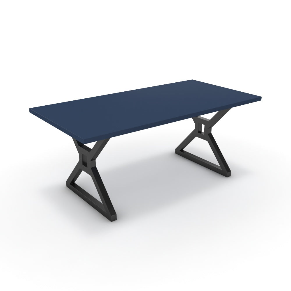 Étkezőasztal - Mandira fekete lábbal - Tiroli kék, méret: 180x90