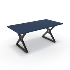 Étkezőasztal - Mandira fekete lábbal - Tiroli kék, méret: 180x90