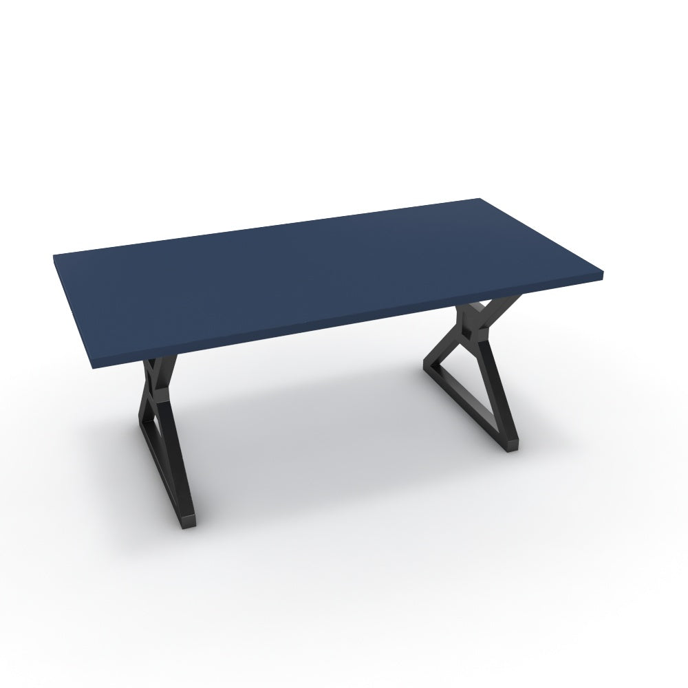 Étkezőasztal - Mandira fekete lábbal - Tiroli kék, méret: 180x90