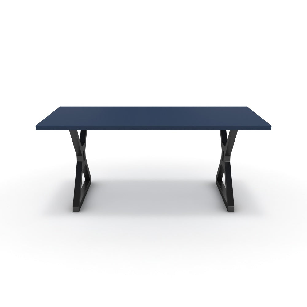 Étkezőasztal - Mandira fekete lábbal - Tiroli kék, méret: 180x90