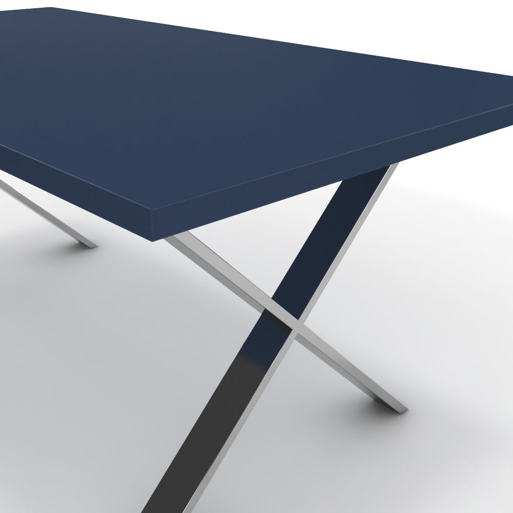 Étkezőasztal - Préma króm lábbal - Tiroli kék, méret: 180x90