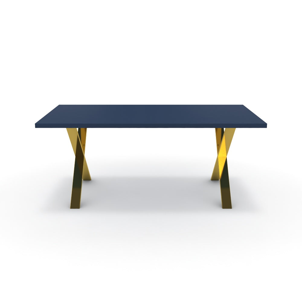 Étkezőasztal - Préma arany lábbal - Tiroli kék, méret: 180x90