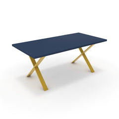 Étkezőasztal - Préma festett arany lábbal - Tiroli kék, méret: 180x90