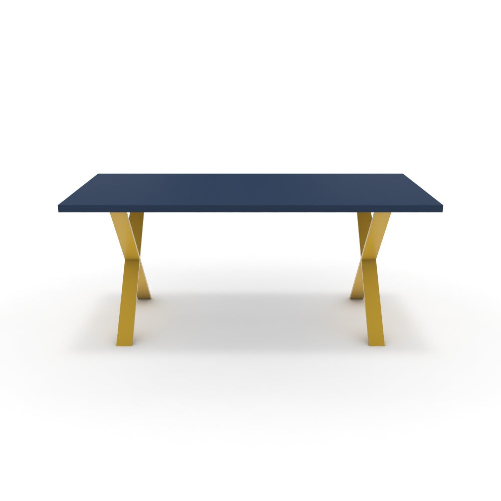 Étkezőasztal - Préma festett arany lábbal - Tiroli kék, méret: 180x90