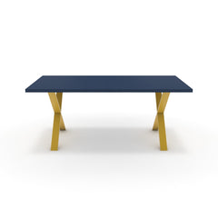 Étkezőasztal - Préma festett arany lábbal - Tiroli kék, méret: 180x90