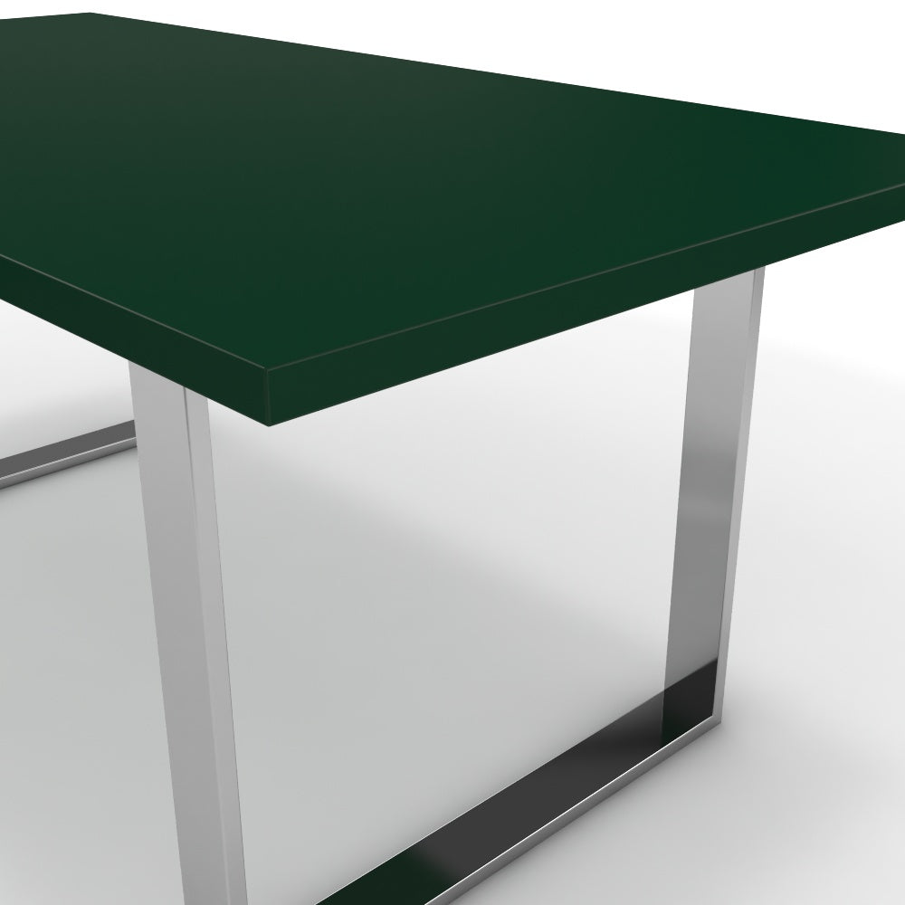 Étkezőasztal - Antara króm lábbal - Forest zöld, méret: 180x90