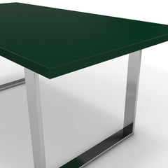Étkezőasztal - Antara króm lábbal - Forest zöld, méret: 180x90