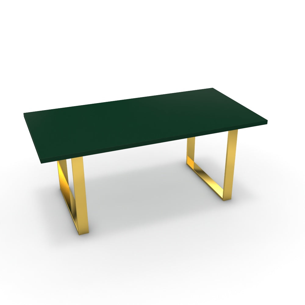 Étkezőasztal - Antara arany lábbal - Forest zöld, méret: 180x90