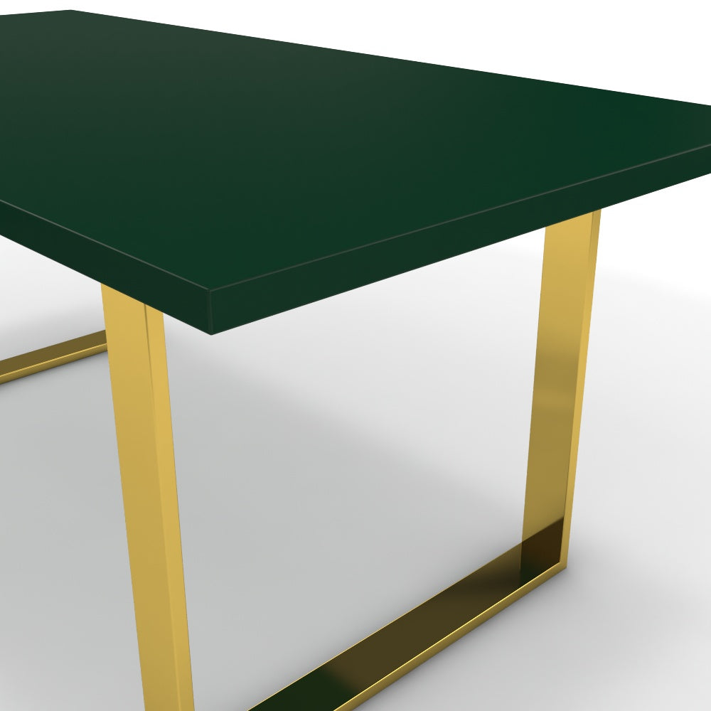 Étkezőasztal - Antara arany lábbal - Forest zöld, méret: 180x90