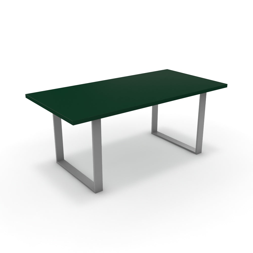 Étkezőasztal - Antara festett ezüst lábbal - Forest zöld, méret: 180x90