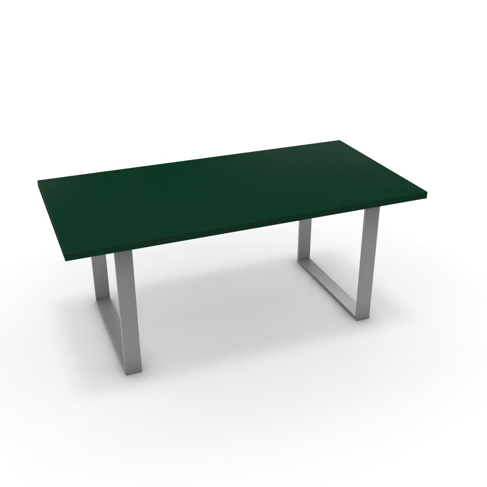 Étkezőasztal - Antara festett ezüst lábbal - Forest zöld, méret: 180x90