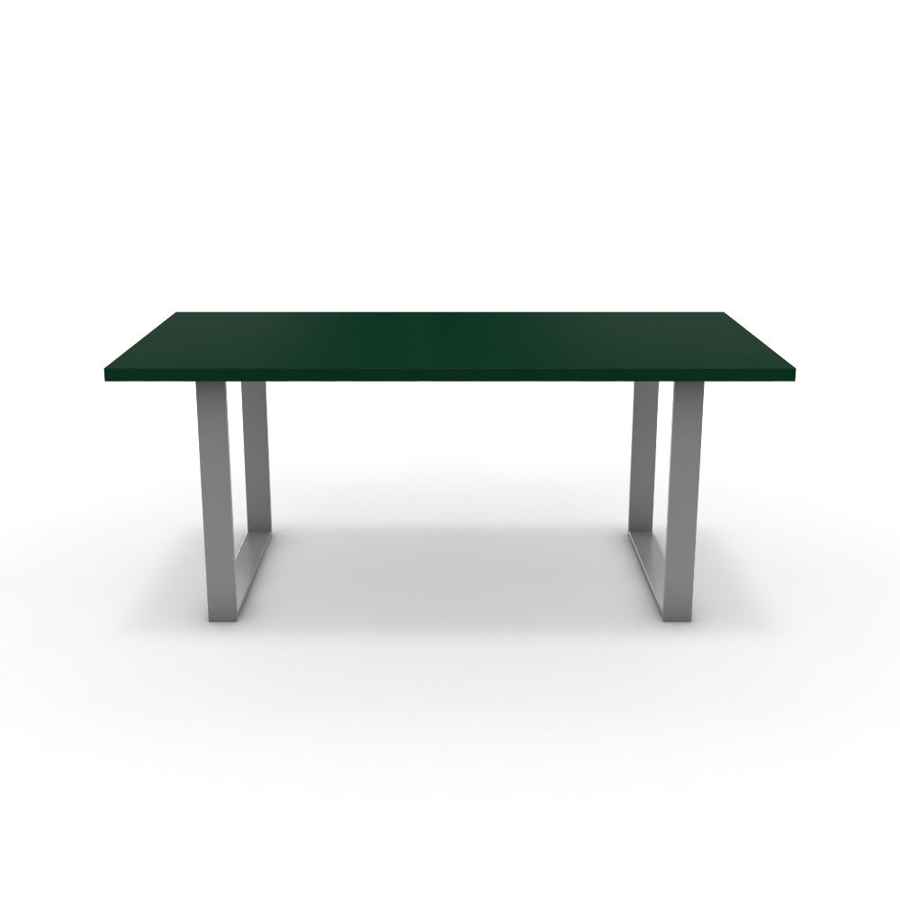 Étkezőasztal - Antara festett ezüst lábbal - Forest zöld, méret: 180x90
