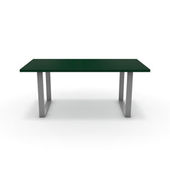 Étkezőasztal - Antara festett ezüst lábbal - Forest zöld, méret: 180x90