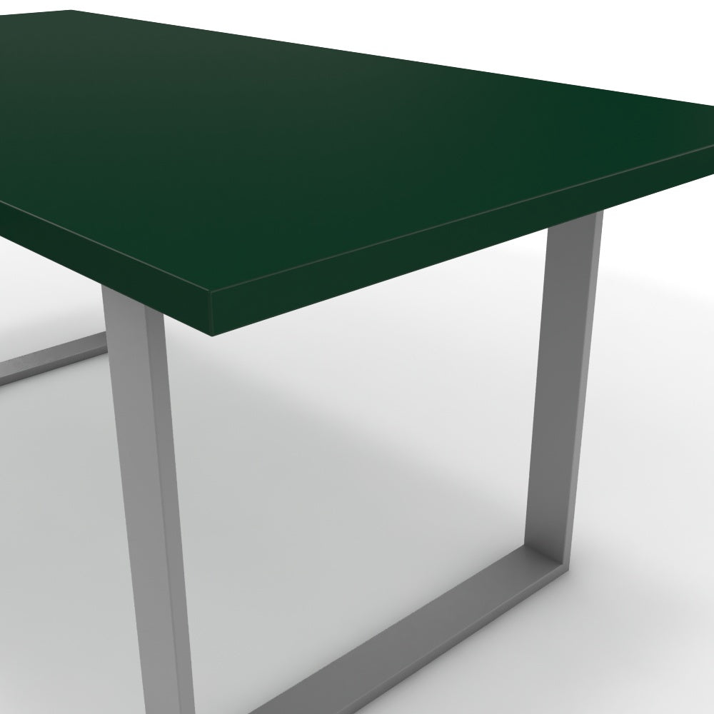 Étkezőasztal - Antara festett ezüst lábbal - Forest zöld, méret: 180x90